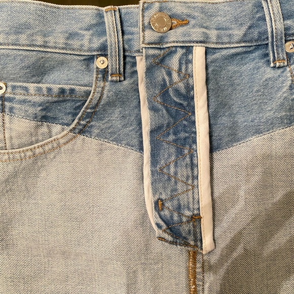 HELMUT LANG REVERSED DENIM MINI SKIRT 26 - Picture 6 of 14